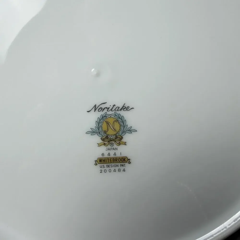 Vintage Noritake Japan Whitebrook White Flowers Set of 2 Plates